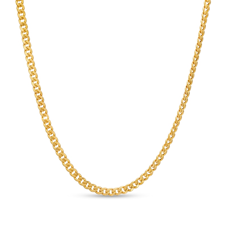 Main Image 1 of Child's 2.2mm Cuban Curb Chain Necklace in Hollow 14K Gold – 13"
