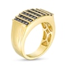 Thumbnail Image 3 of 1 CT. T.W. Black Diamond Vertical Multi-Row Ring in 10K Gold