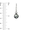 Thumbnail Image 2 of IMPERIAL® 8.0-9.0mm Black Tahitian Cultured Pearl with Graduated Brilliance Bead Drop Earrings in Sterling Silver