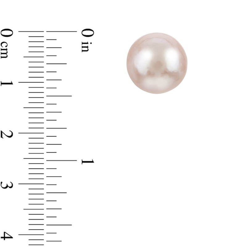 Main Image 2 of IMPERIAL® 11.0-12.0mm Pink Freshwater Cultured Pearl Stud Earrings in Sterling Silver