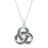 Thumbnail Image 1 of 1/4 CT. T.W. Black and White Diamond Beaded Love Knot Pendant in Sterling Silver and Black Rhodium