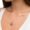 Thumbnail Image 2 of 1/4 CT. T.W. Black and White Diamond Beaded Love Knot Pendant in Sterling Silver and Black Rhodium