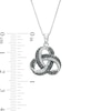 Thumbnail Image 3 of 1/4 CT. T.W. Black and White Diamond Beaded Love Knot Pendant in Sterling Silver and Black Rhodium