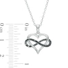 Thumbnail Image 3 of 1/6 CT. T.W. Black Diamond Infinity Wrapped Heart Pendant in Sterling Silver