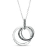 Thumbnail Image 0 of 1/5 CT. T.W. Black Diamond Interlocking Circles Trio Pendant in Sterling Silver