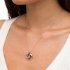 Thumbnail Image 1 of 1/5 CT. T.W. Black Diamond Interlocking Circles Trio Pendant in Sterling Silver