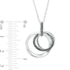 Thumbnail Image 2 of 1/5 CT. T.W. Black Diamond Interlocking Circles Trio Pendant in Sterling Silver
