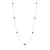Thumbnail Image 1 of 1 CT. T.W. Black Diamond Faceted Bead-Style Seven Stone Station Necklace in Sterling Silver