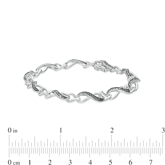 1/4 CT. T.w. Black Diamond Infinity Chain Link Bracelet in Sterling Silver
