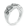 Thumbnail Image 3 of 1/6 CT. T.W. Black and White Diamond Beaded Loose Braid Vintage-Style Ring in Sterling Silver and Black Rhodium