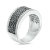 Thumbnail Image 3 of 1 CT. T.W. Black and White Diamond Border Multi-Row Band in Sterling Silver