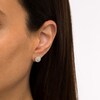 Thumbnail Image 2 of 1/6 CT. T.W. Oval-Shaped Multi-Diamond Double Frame Stud Earrings in Sterling Silver and 10K Rose Gold