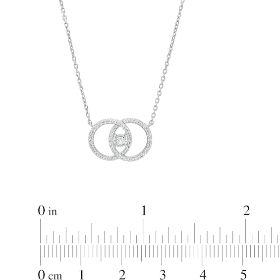 You Me Us 1/3 CT. T.w. Diamond Interlocked Circles Necklace in 10K White Gold â 19"