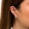 Thumbnail Image 2 of You Me Us 1/2 CT. T.W. Diamond Intertwined Circles Stud Earrings in 10K White Gold