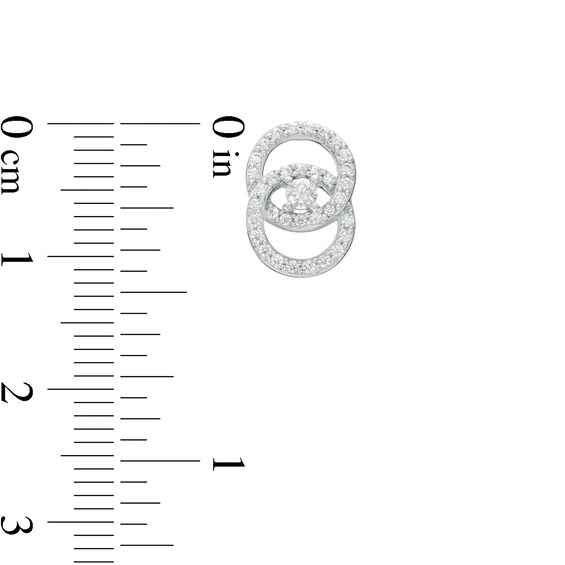 You Me Us 1/2 CT. T.w. Diamond Intertwined Circles Stud Earrings in 10K White Gold