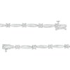 Thumbnail Image 3 of 1/2 CT. T.W. Diamond Rice Bead Alternating Bracelet in Sterling Silver – 7.75"