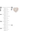 Thumbnail Image 3 of 1/6 CT. T.W. Diamond Double Heart-Shaped Frame Stud Earrings in Sterling Silver and 10K Rose Gold