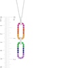 Thumbnail Image 4 of Vera Wang Love Collection Multi-Gemstone Pride Paper Clip Link Pendant in Sterling Silver – 19&quot;