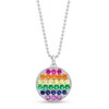 Thumbnail Image 1 of Vera Wang Love Collection Multi-Gemstone Pride Medallion Pendant in Sterling Silver – 20&quot;