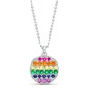 Thumbnail Image 0 of Vera Wang Love Collection Multi-Gemstone Pride Medallion Pendant in Sterling Silver – 20"