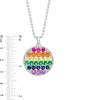 Thumbnail Image 3 of Vera Wang Love Collection Multi-Gemstone Pride Medallion Pendant in Sterling Silver – 20"