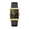 Thumbnail Image 0 of Men's Bulova Frank Lloyd Wright Gold-Tone Black Leather Strap Watch with Rectangular Dial (Model: 97A176)