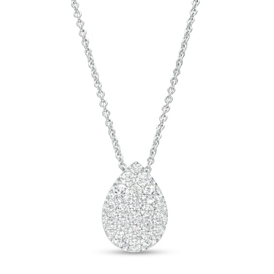1/2 CT. T.w. Certified Pear-Shaped Lab-Grown Multi-Diamond Pendant in 14K White Gold (F/Si2)