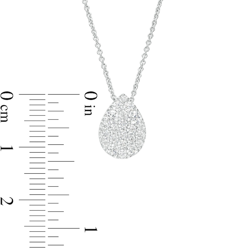 Main Image 3 of 1/2 CT. T.W. Certified Pear-Shaped Lab-Grown Multi-Diamond Pendant in 14K White Gold (F/SI2)