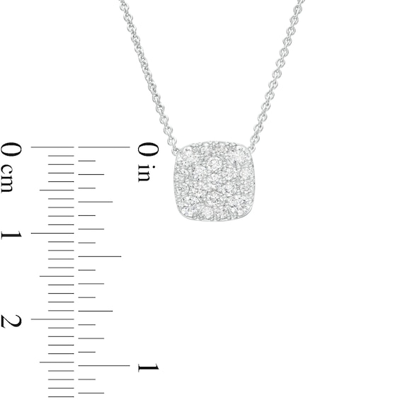 1/2 CT. T.w. Certified Cushion-Shaped Lab-Grown Multi-Diamond Pendant in 14K White Gold (F/Si2)