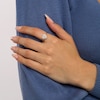 Thumbnail Image 2 of 1/6 CT. T.W. Diamond Double Heart-Shaped Frame Ring in Sterling Silver and 10K Rose Gold