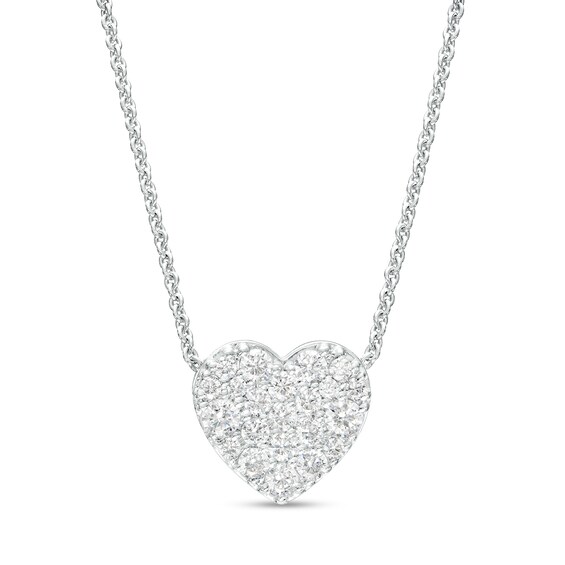 1/2 CT. T.w. Certified Heart-Shaped Lab-Grown Multi-Diamond Pendant in 14K White Gold (F/Si2)