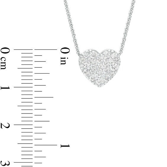1/2 CT. T.w. Certified Heart-Shaped Lab-Grown Multi-Diamond Pendant in 14K White Gold (F/Si2)