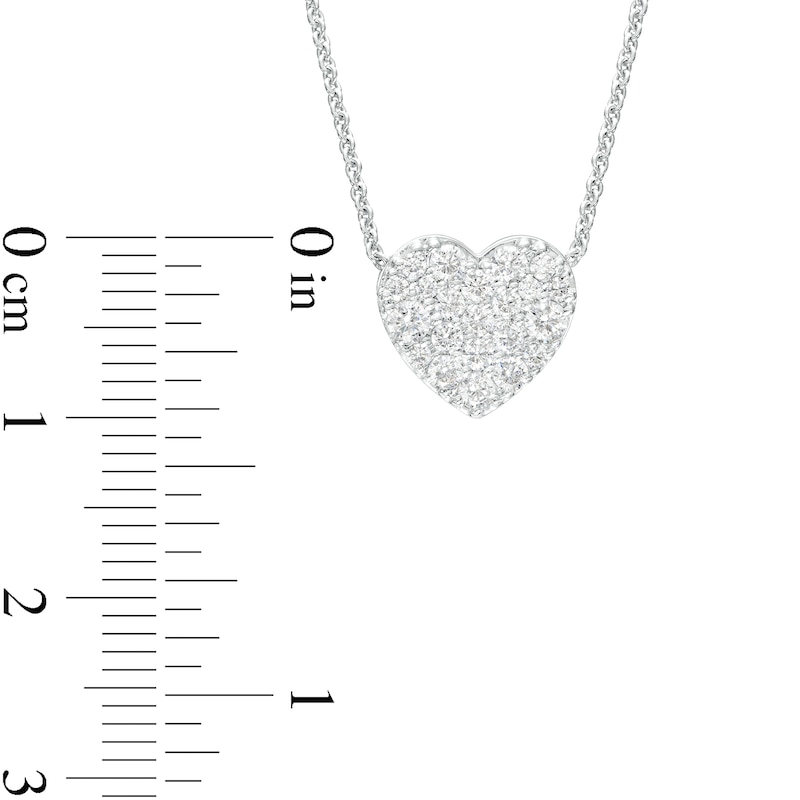 Main Image 3 of 1/2 CT. T.W. Certified Heart-Shaped Lab-Grown Multi-Diamond Pendant in 14K White Gold (F/SI2)