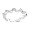 Thumbnail Image 1 of Enchanted Disney Ariel 1/6 CT. T.W. Diamond Scallop Band in Sterling Silver – Size 7