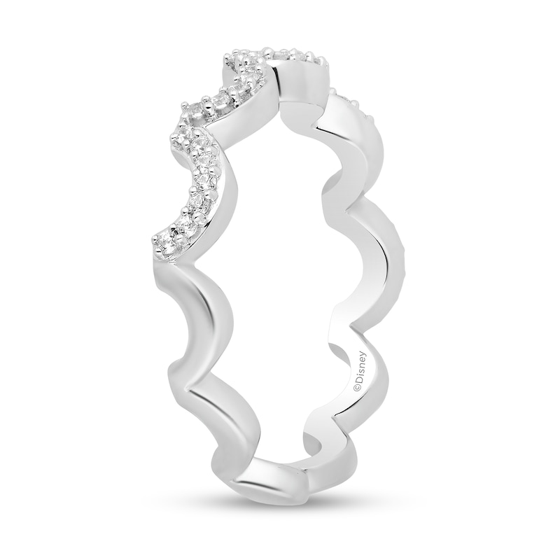 Main Image 2 of Enchanted Disney Ariel 1/6 CT. T.W. Diamond Scallop Band in Sterling Silver – Size 7