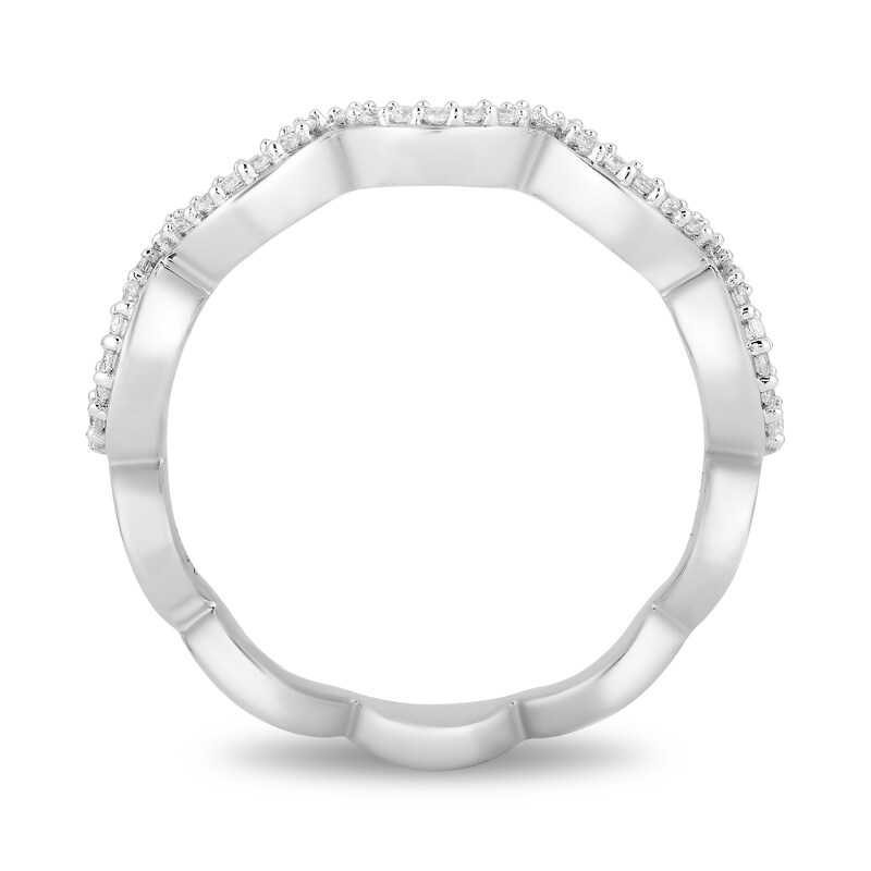 Main Image 3 of Enchanted Disney Ariel 1/6 CT. T.W. Diamond Scallop Band in Sterling Silver – Size 7