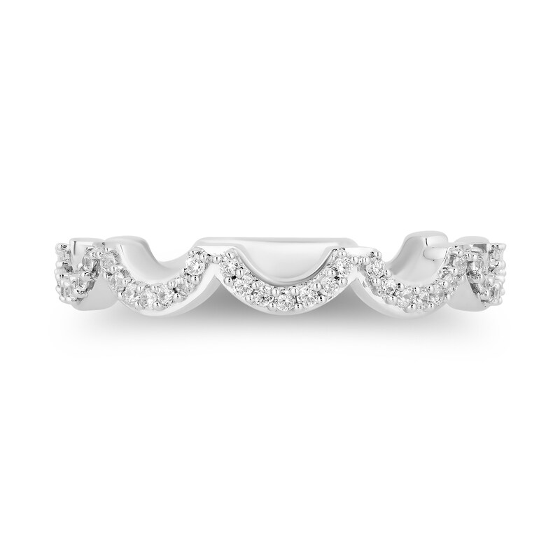 Main Image 4 of Enchanted Disney Ariel 1/6 CT. T.W. Diamond Scallop Band in Sterling Silver – Size 7