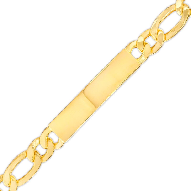 Main Image 1 of ID with Figaro Chain Bracelet in 10K Gold – 8.5"