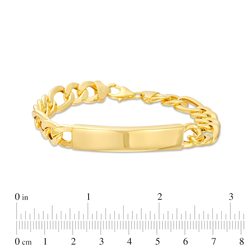 Main Image 3 of ID with Figaro Chain Bracelet in 10K Gold – 8.5"