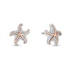 Thumbnail Image 2 of Enchanted Disney Ariel 1/10 CT. T.W. Diamond Starfish Stud Earrings in Sterling Silver and 10K Rose Gold