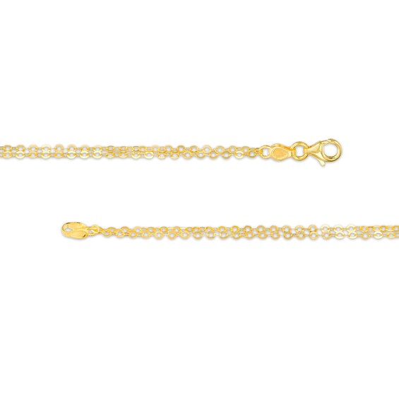 5.6mm Alternating Paper Clip Link and Rolo Chain Necklace in Solid 10K Gold - 18"