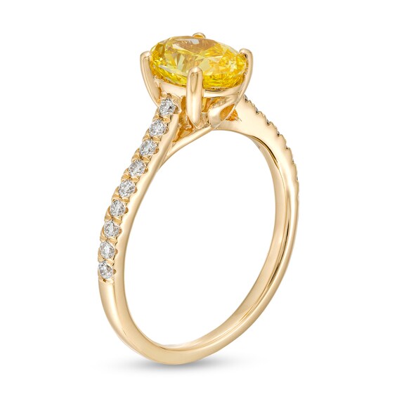 1-3/4 CT. T.w. Certified Oval Yellow Lab-Grown Diamond Engagement Ring in 14K Gold