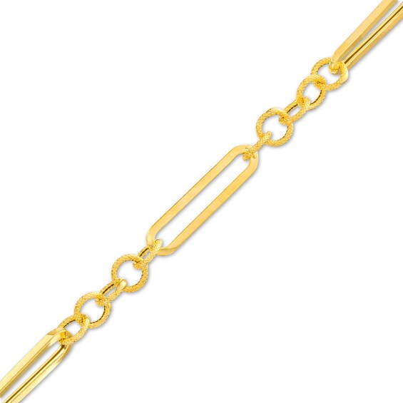 5.6mm Alternating Link Bracelet in Solid 10K Gold â 7.5"
