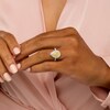 Thumbnail Image 2 of 2 CT. T.W. Certified Pear-Shaped Yellow Lab-Grown Diamond Double Frame Engagement Ring in 14K White Gold