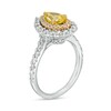 Thumbnail Image 3 of 2 CT. T.W. Certified Pear-Shaped Yellow Lab-Grown Diamond Double Frame Engagement Ring in 14K White Gold