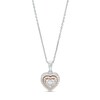 Thumbnail Image 1 of 1/6 CT. T.W. Diamond Double Heart-Shaped Frame Pendant in Sterling Silver and 10K Rose Gold