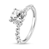 Thumbnail Image 2 of 8.0mm White Lab-Created Sapphire Engagement Ring in 10K White Gold