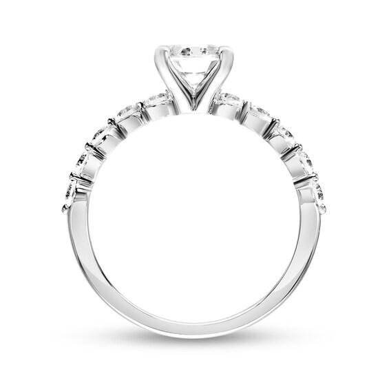 Oval White Lab-Created Sapphire Engagement Ring 10K Gold
