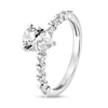 Thumbnail Image 2 of Pear-Shaped White Lab-Created Sapphire Engagement Ring in 10K White Gold