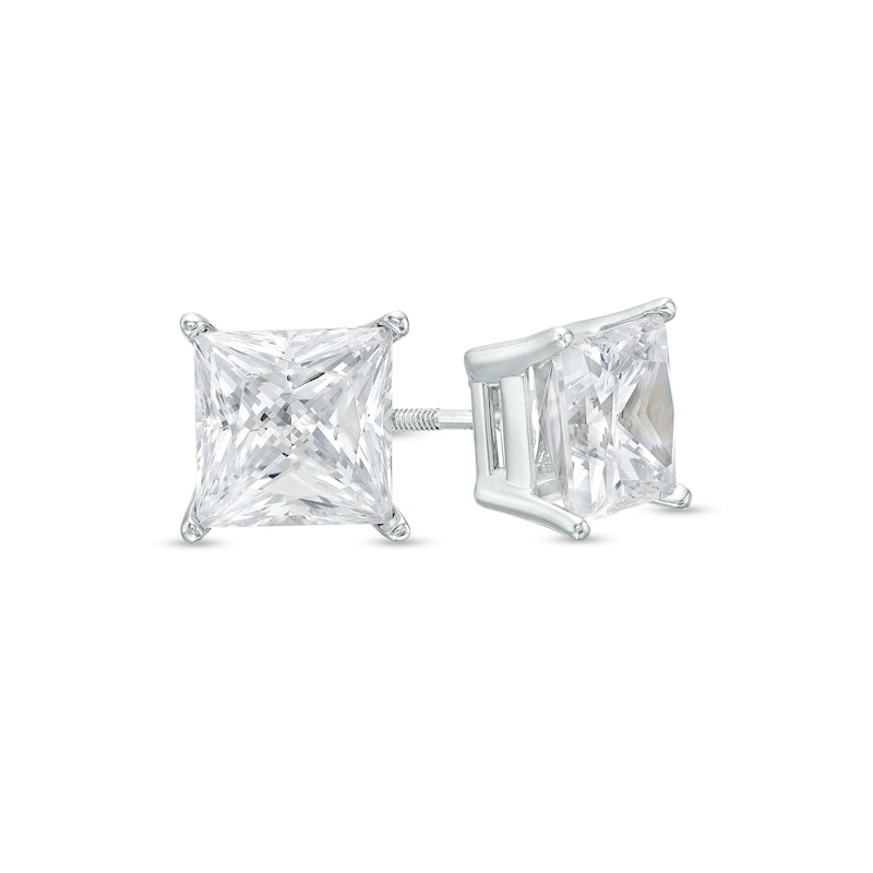 3 CT. T.W. Certified Princess-Cut Lab-Created Diamond Stud Earrings in 14K White Gold (F/SI2)